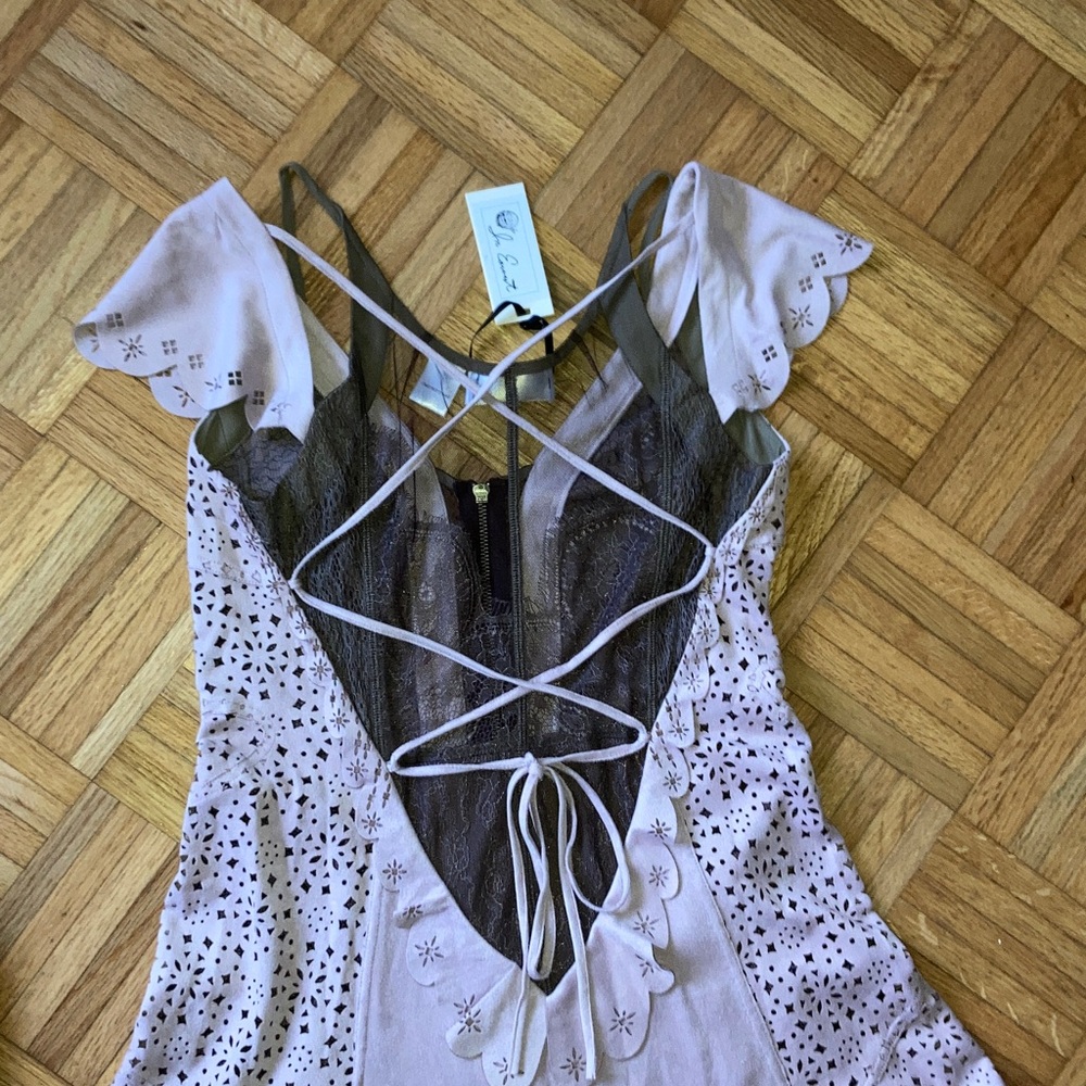 Byron Lars Vegan Suede Hi-Lo Dress – pale pink– Size 4 – NWT - Picture 10 of 16